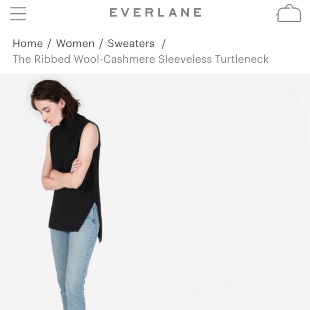 Everlane sleeveless ribbed wool tunic sweater